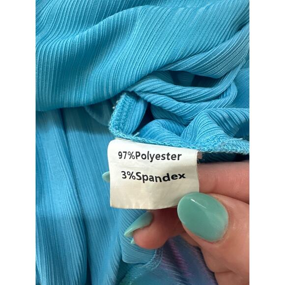 Queen of Sparkles Blue and Purple Tones Iridescent Swing Shorts - Picture 3 of 4